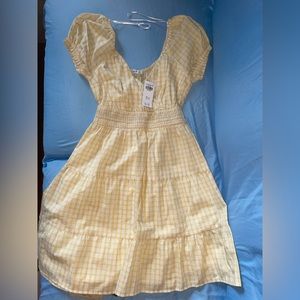 Hollister - Yellow Gigham/Plaid Dress - Medium Long